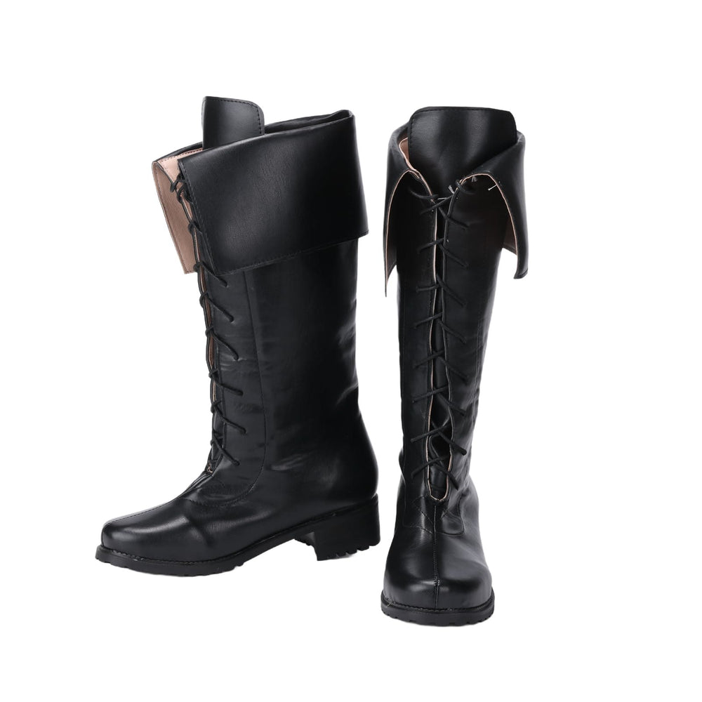 WorldNorse Vintage Lace Up Fold Over Knee High Boots - image 1