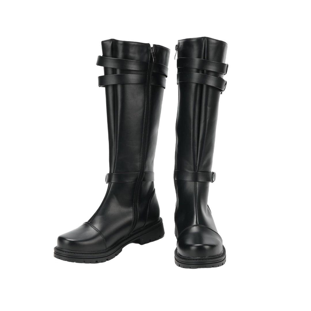 WorldNorse Classic Buckle Strap Knee High Boots - image 1