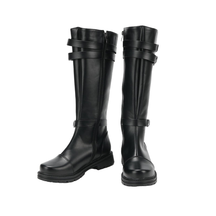 WorldNorse Classic Buckle Strap Knee High Boots - image 1