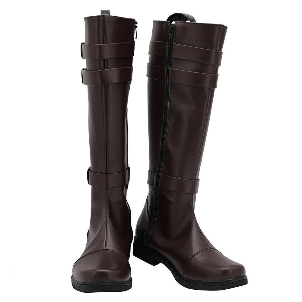 WorldNorse Classic Buckle Strap Knee High Boots - image 3
