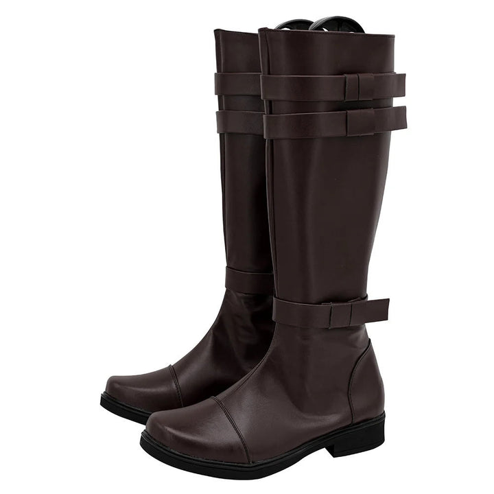 WorldNorse Classic Buckle Strap Knee High Boots - Dark Brown - US 13 - image 2