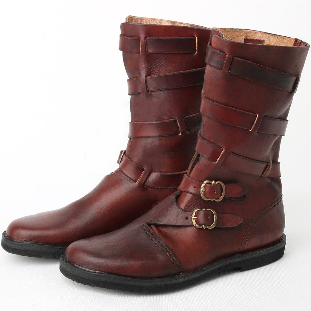 WorldNorse Handmade Leather Buckle Strap Boots - image 5