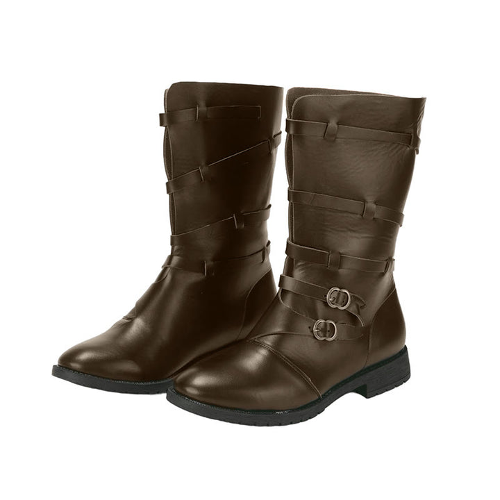 WorldNorse Handmade Leather Buckle Strap Boots - image 3