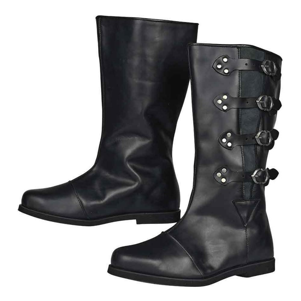 WorldNorse Studded Buckle Tall Leather Boots - Black - US 13 - image 0