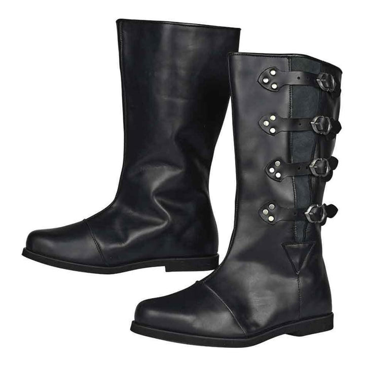 WorldNorse Studded Buckle Tall Leather Boots - Black - US 13 - image 0