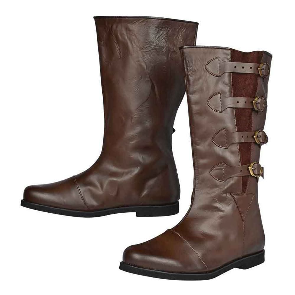 WorldNorse Studded Buckle Tall Leather Boots - Dark Brown - US 13 - image 2