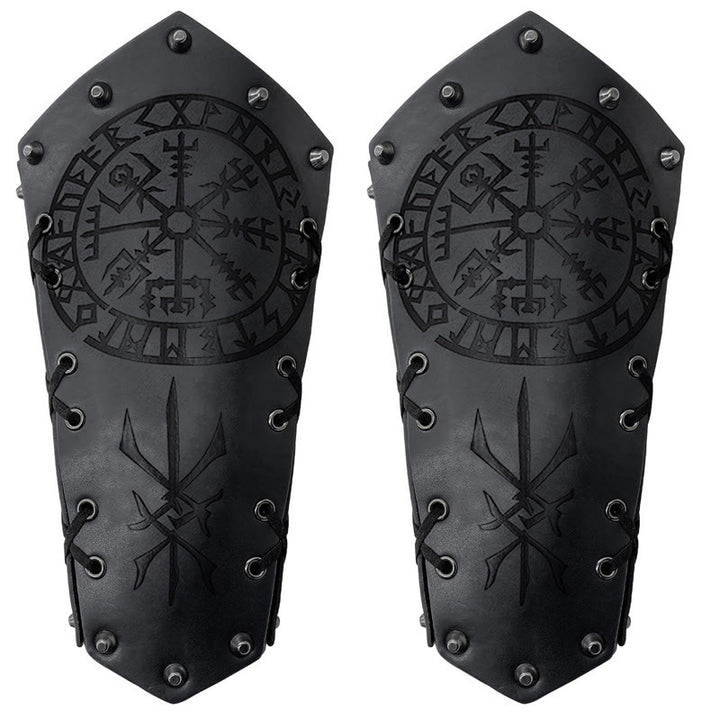 WorldNorse Viking Warrior Bucket Spike Lace Up Arm Bracers - image 22