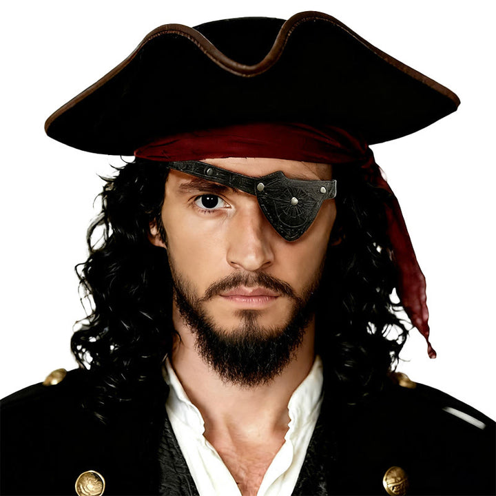 WorldNorse Viking Compass Embossed Leather Eye Patch - image 2