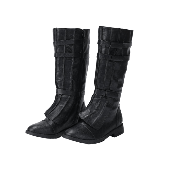 WorldNorse Retro Buckle Knee High Boots - Black - US 13 - image 0