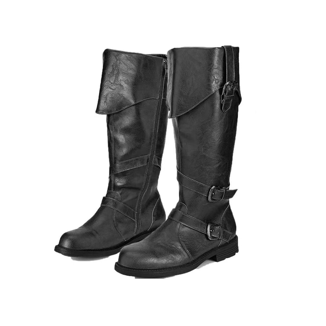 WorldNorse Western Style Buckled Slouch Boots - Black - US 13 - image 0