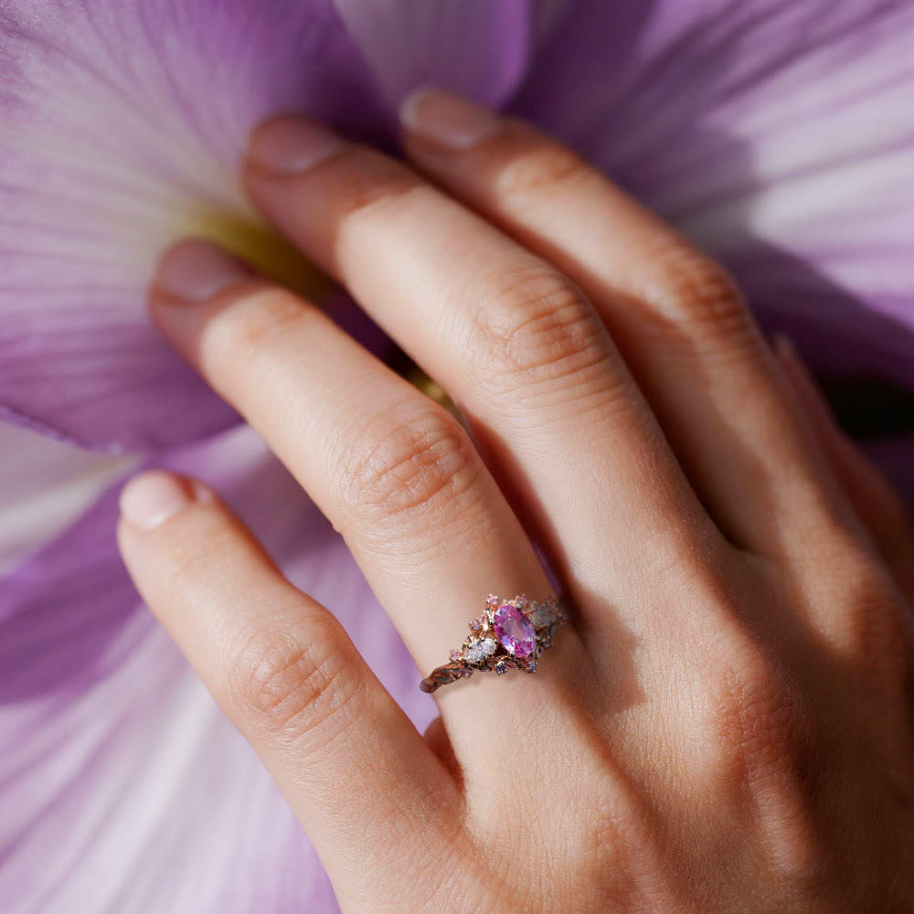 WorldNorse Dawn Leaf Zircon Branch Ring - image 1