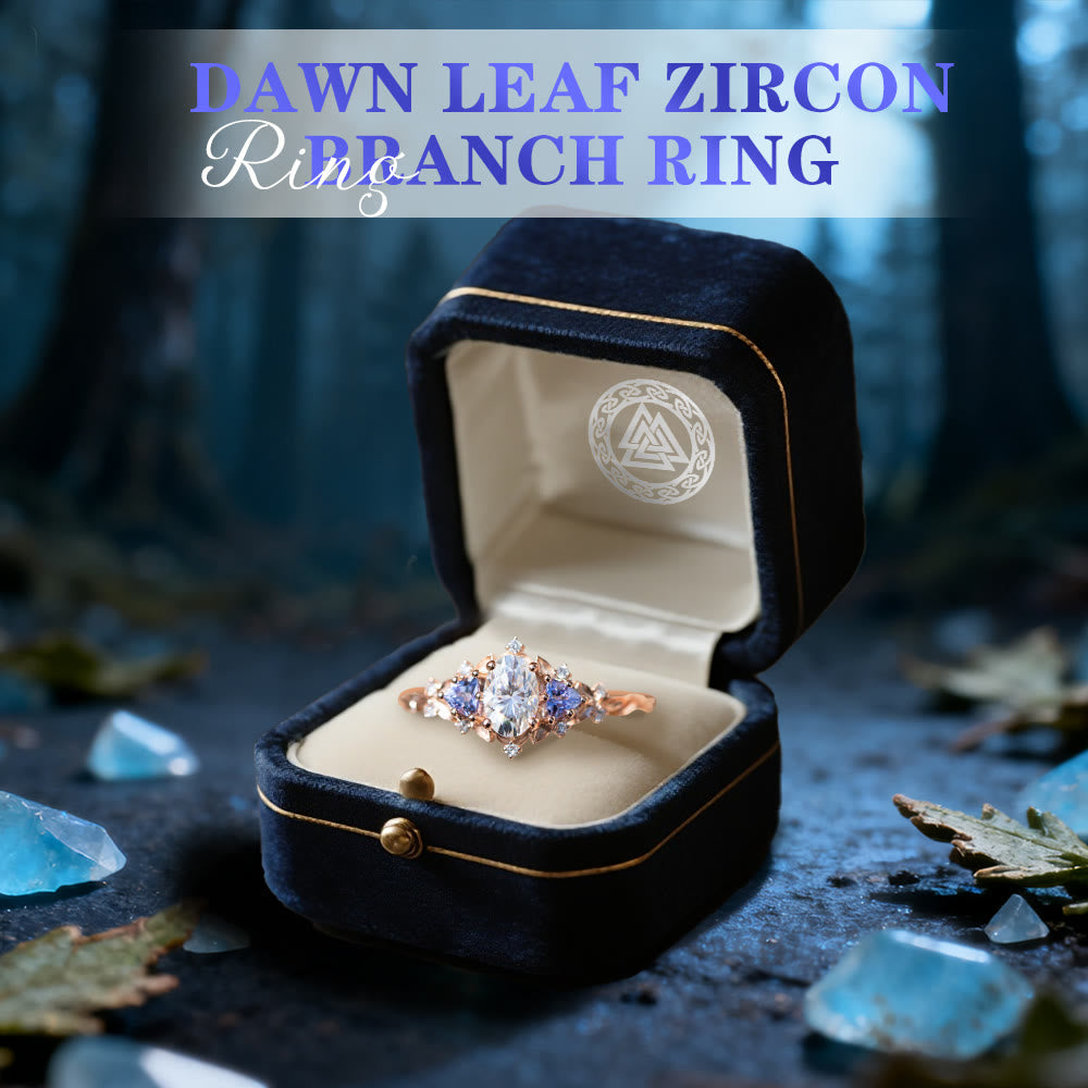 WorldNorse Dawn Leaf Zircon Branch Ring - image 7