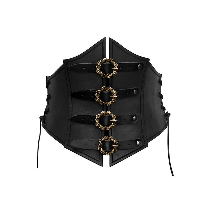 WorldNorse Side Lace Up Shield Shaped Chest Armor  - Black - image 1