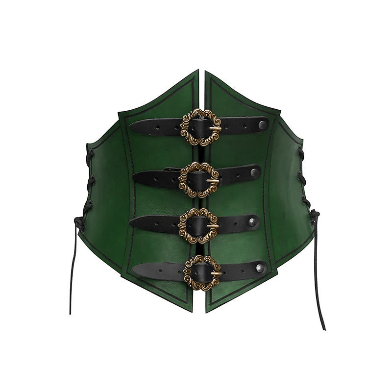 WorldNorse Side Lace Up Shield Shaped Chest Armor  - Green - image 3