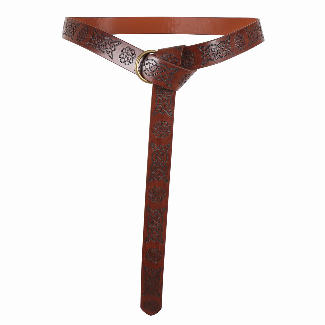 WorldNorse Celtic Pattern Embossed Leather Bag & Belt - image 2