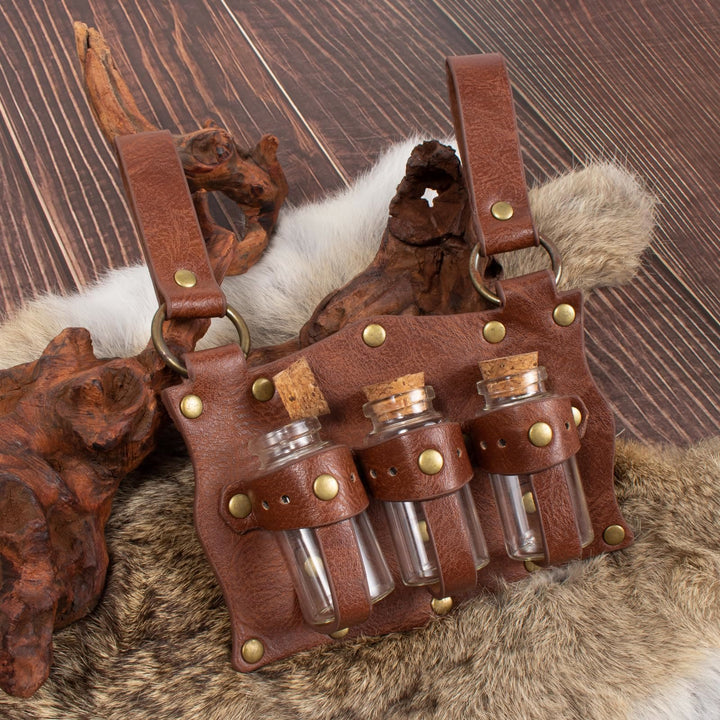 WorldNorse Medieval Potion Vial Riveted Bag & Belt - image 1