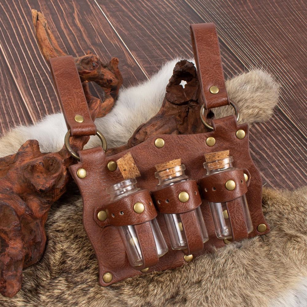 WorldNorse Medieval Potion Vial Riveted Bag & Belt - image 1