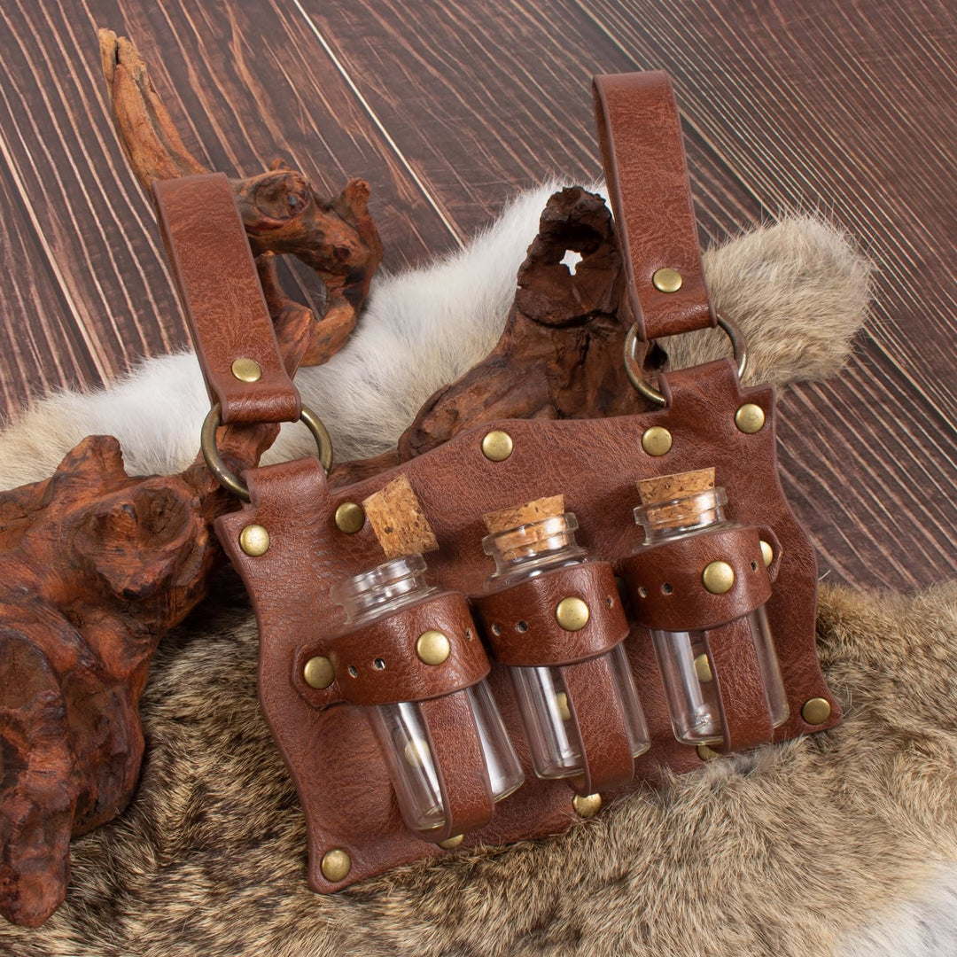 WorldNorse Medieval Potion Vial Riveted Bag & Belt - image 1