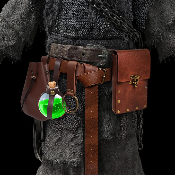 WorldNorse Gothic Potion Bottle Leather Riveted Bag & Belt - image 6