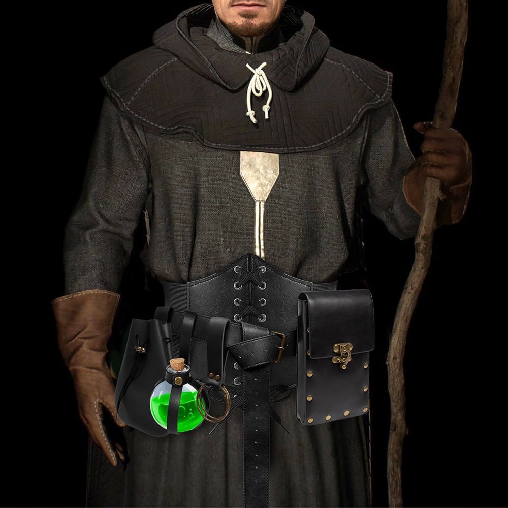 WorldNorse Gothic Potion Bottle Leather Riveted Bag & Belt - image 1