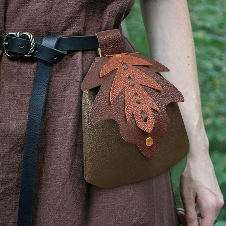 WorldNorse Forest Leaf Accented Leather Bag & Belt - image 0