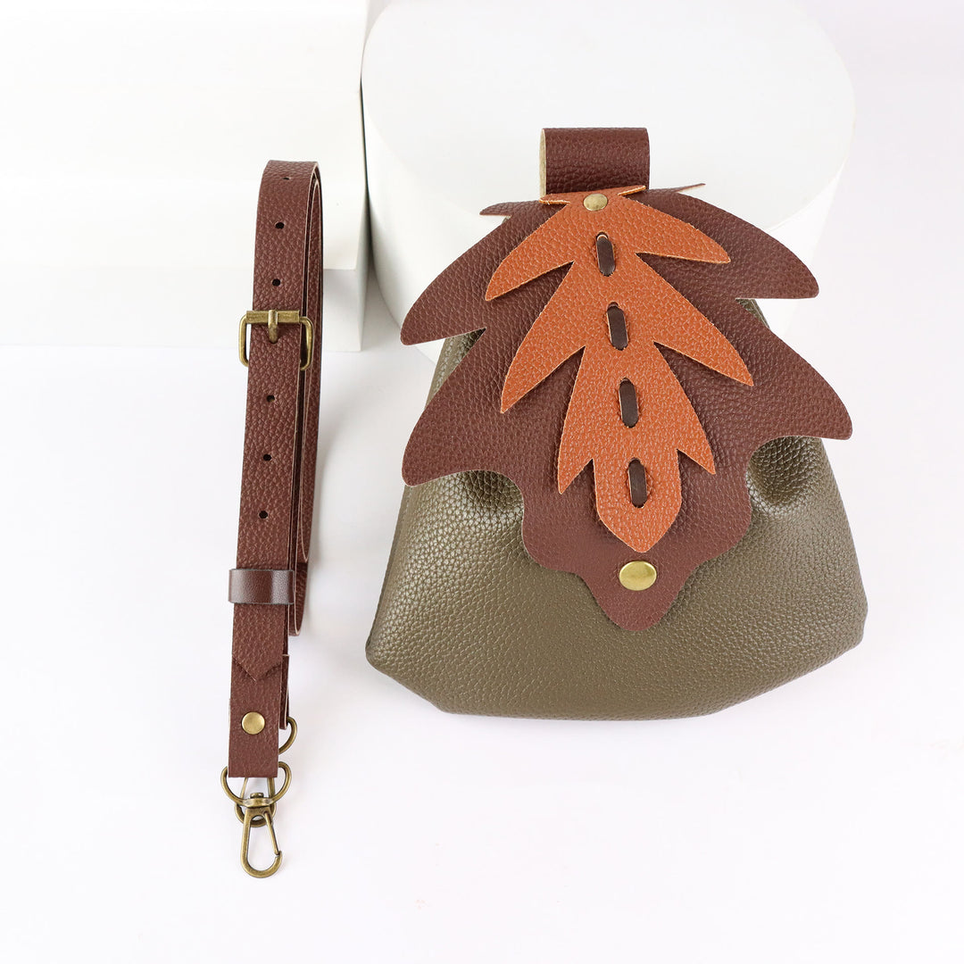 WorldNorse Forest Leaf Accented Leather Bag & Belt - Green - image 3