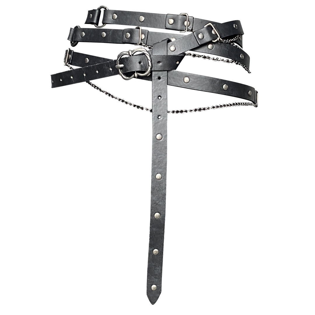 WorldNorse Punk Studded Chain Belt - Black - image 0