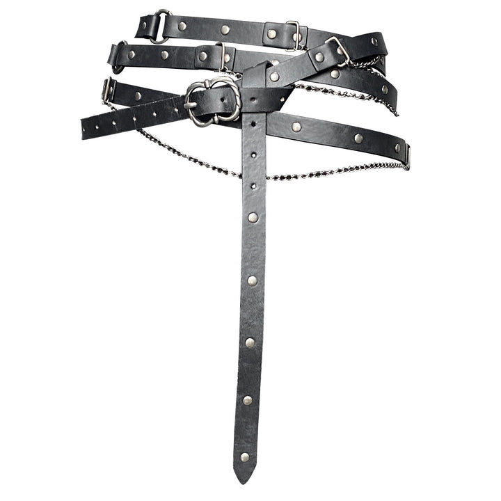 WorldNorse Punk Studded Chain Belt - Black - image 0