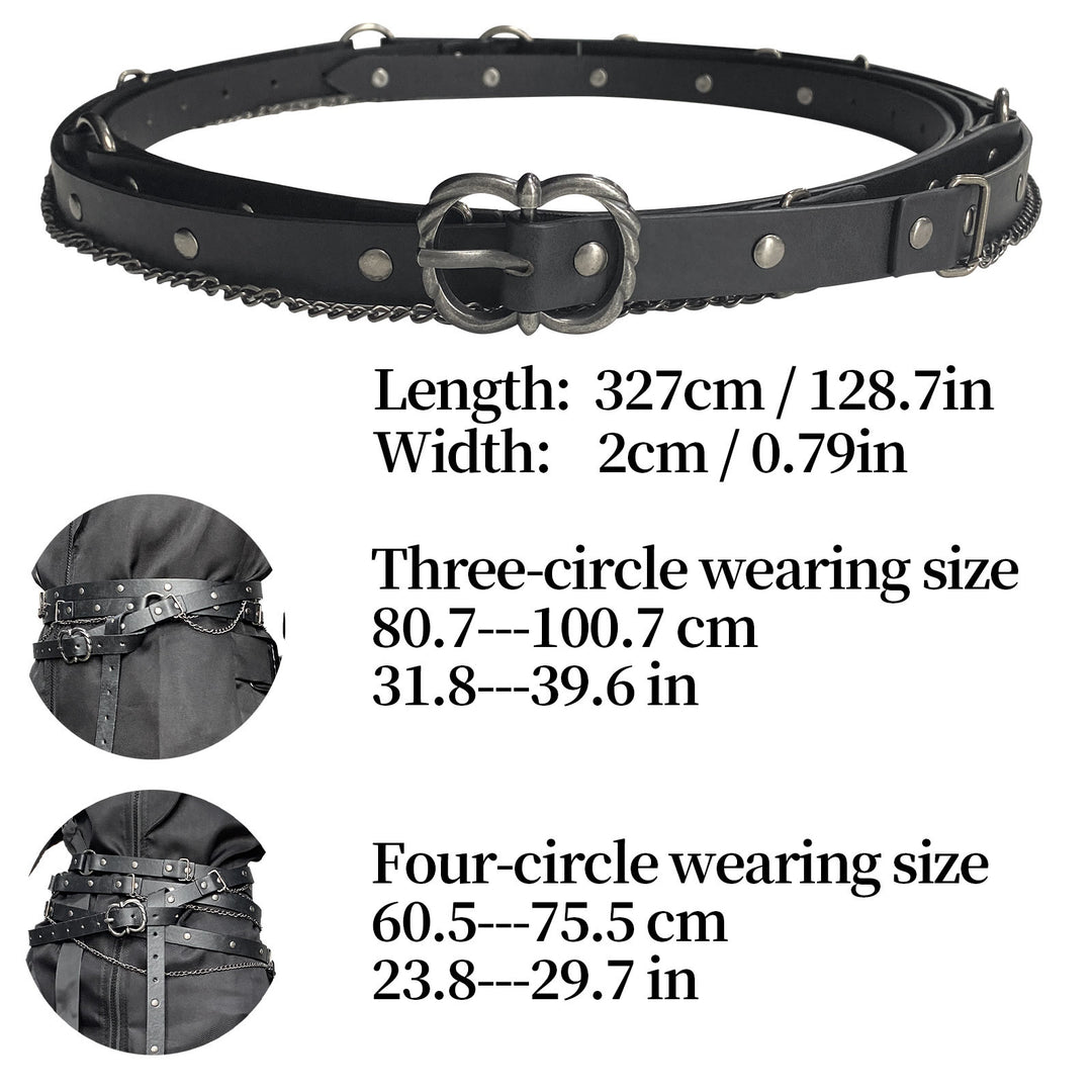WorldNorse Punk Studded Chain Belt - image 6