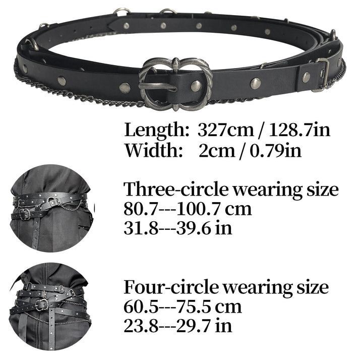 WorldNorse Punk Studded Chain Belt - image 6