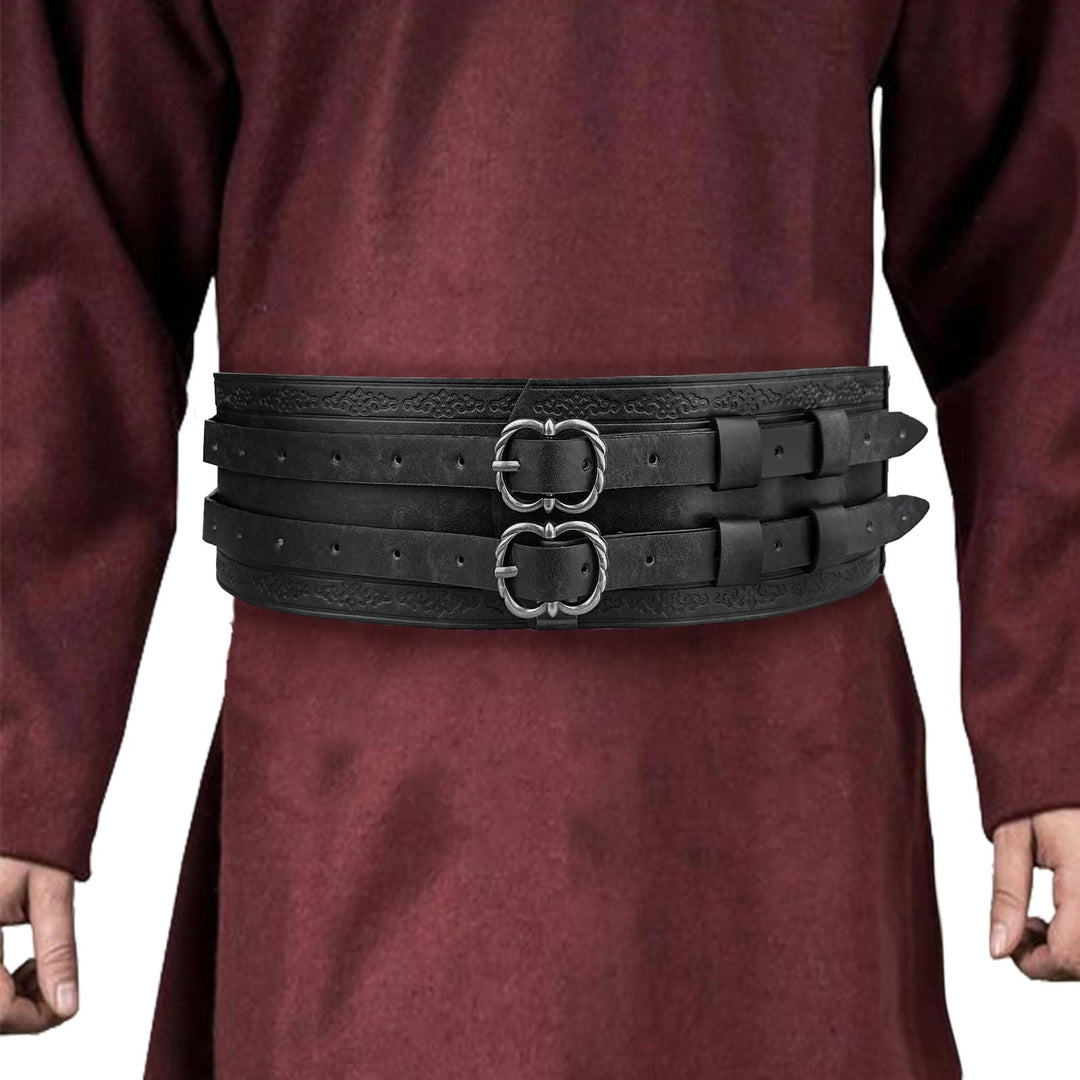 WorldNorse Medieval Engraved Double Buckle Belt - image 0