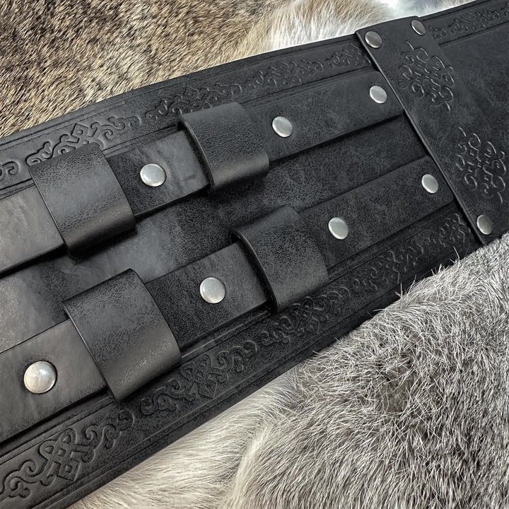 WorldNorse Medieval Engraved Double Buckle Belt - image 3