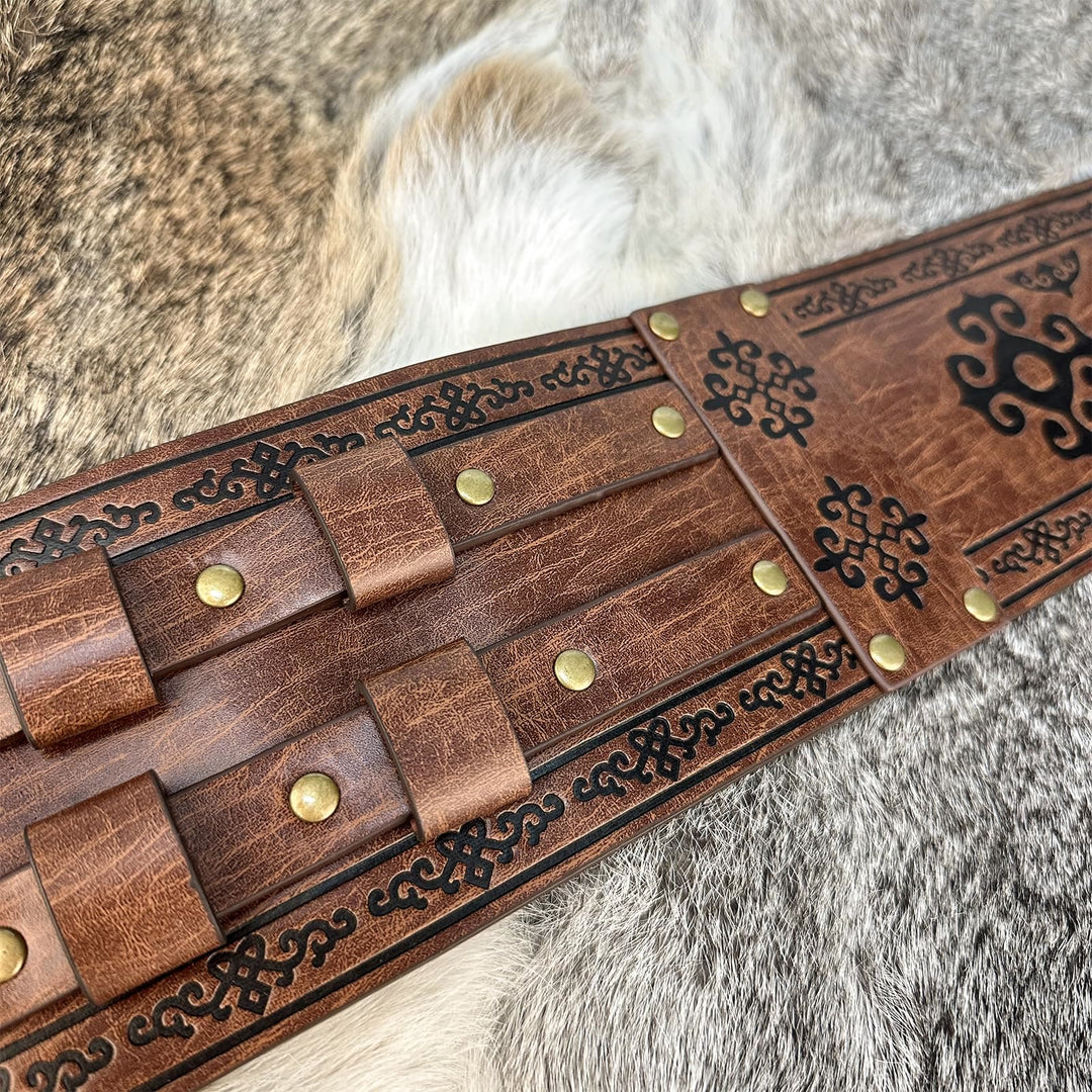 WorldNorse Medieval Engraved Double Buckle Belt - image 8