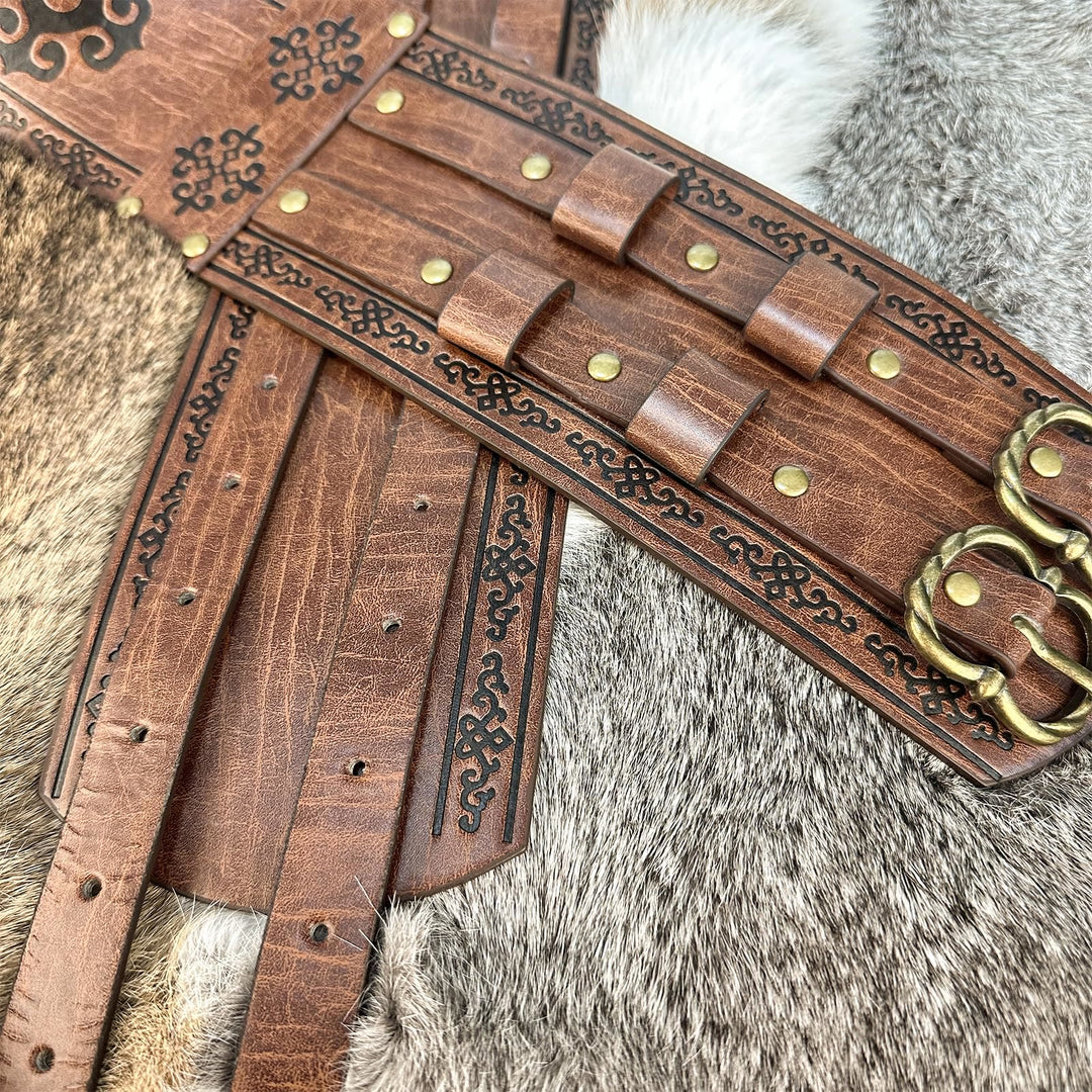 WorldNorse Medieval Engraved Double Buckle Belt - image 7
