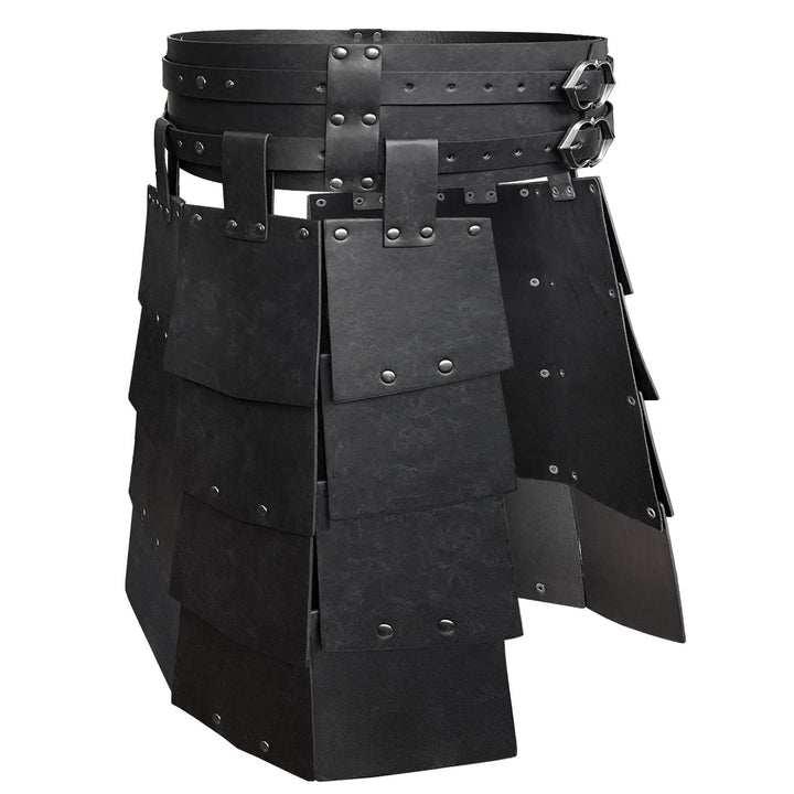 WorldNorse Edgy Multi Plate Riveted Skirt Armor - Black - image 0
