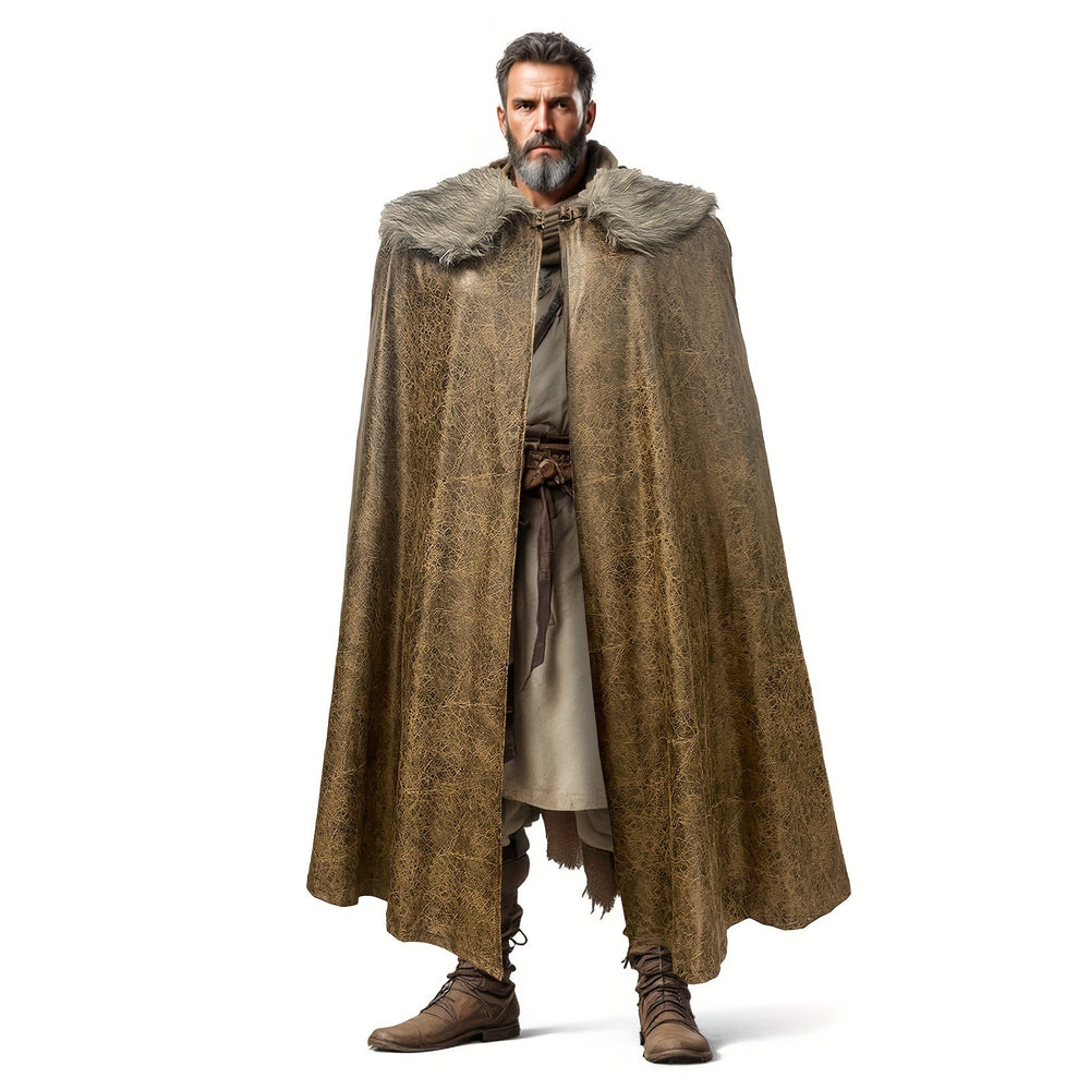 WorldNorse Vintage Fur Collared Cosplay Cloak - image 1