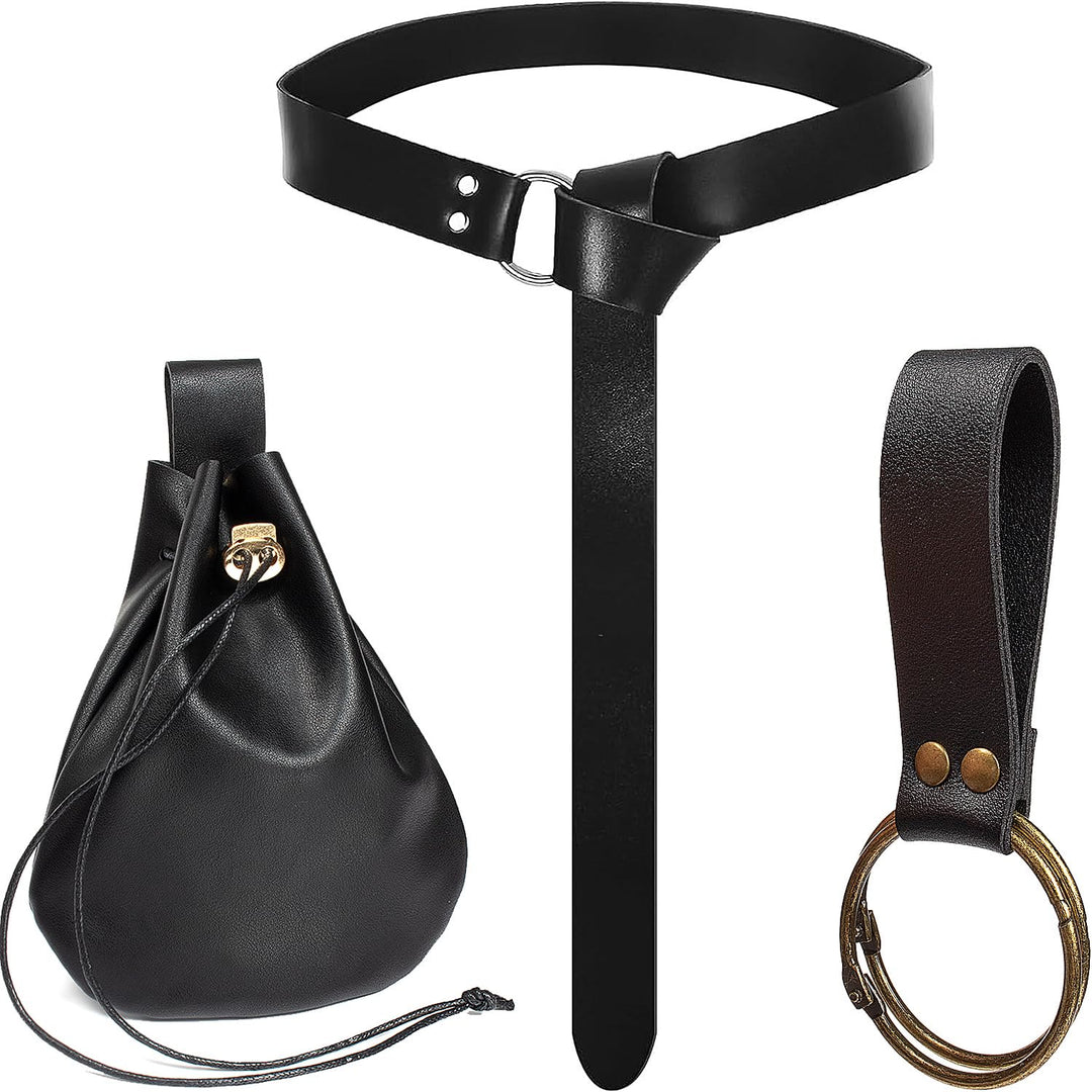 WorldNorse Closure Double Ring Buckle Drawstring Bag & Belt - image 9