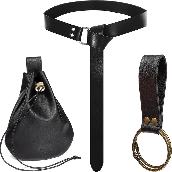 WorldNorse Closure Double Ring Buckle Drawstring Bag & Belt - image 9