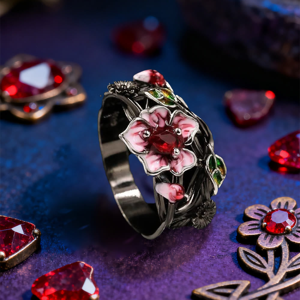 WorldNorse Mystic Tree Blossom Ruby Ring - UK Size T1/2 (US 10) - image 0
