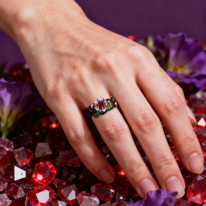 WorldNorse Mystic Tree Blossom Ruby Ring - image 1