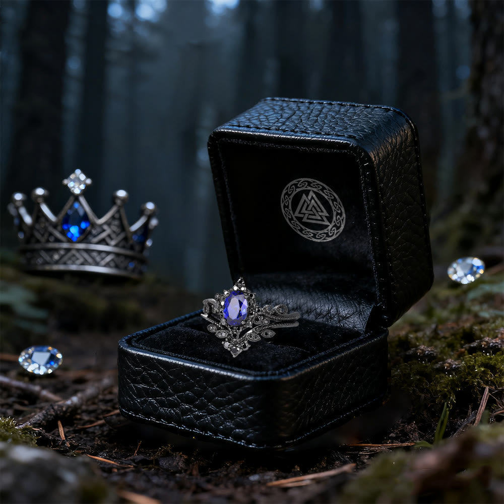 WorldNorse Black Oval Crown Ring Set - image 4