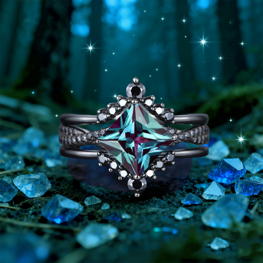 WorldNorse Mystic Alexandrite Star Ring Set - UK Size V1/2 (US 11) - image 0