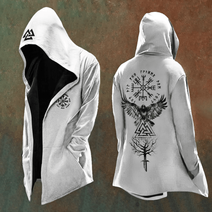 WorldNorse Vegvisir Yggdrasil Raven Mandala Hooded Jacket - US/UK/AU48，EU58 (4XL) - image 0