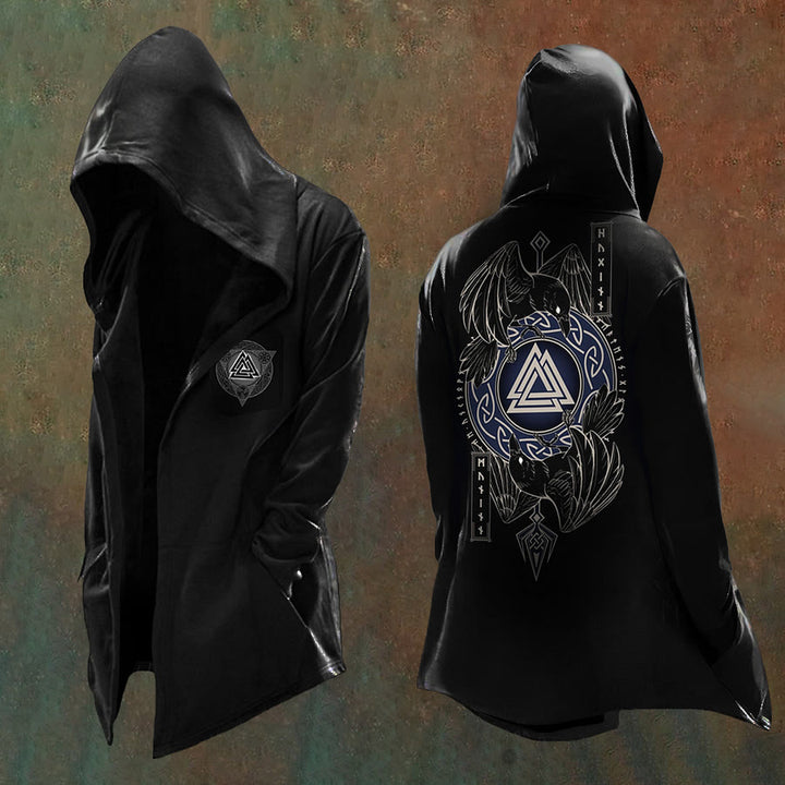 WorldNorse Gothic Valknut Rune Intricate Hooded Jacket - US/UK/AU48，EU58 (4XL) - image 0