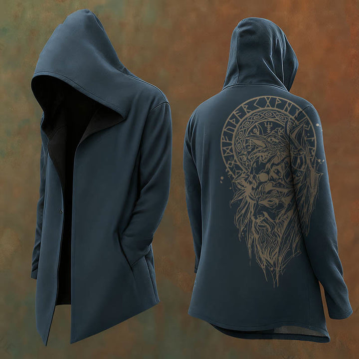 WorldNorse Gothic Vegvisir Raven Symbolism Hooded Jacket - US/UK/AU48，EU58 (4XL) - image 0
