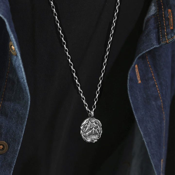 WorldNorse Handcrafted 999 Silver Gothic Mountain Necklace - image 1