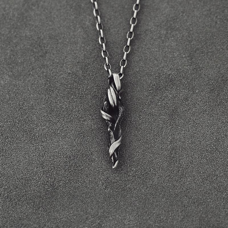 WorldNorse 999 Sterling Silver Twisted Branch Necklace - Style A - With 60cm Egg-shaped Chain - image 4