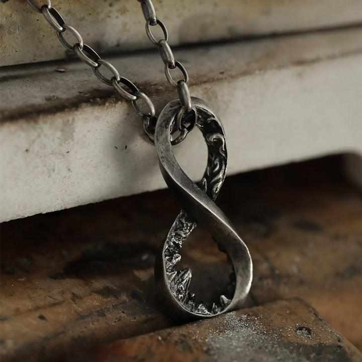WorldNorse Handcrafted 999 Silver Infinity Mountain Necklace - image 3