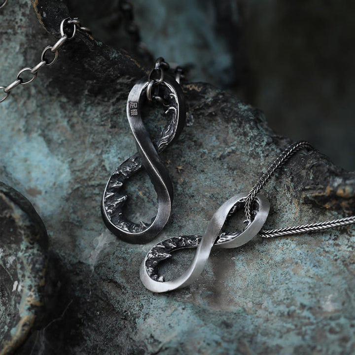 WorldNorse 999 Sterling Silver Infinity Mountain Necklace - image 0