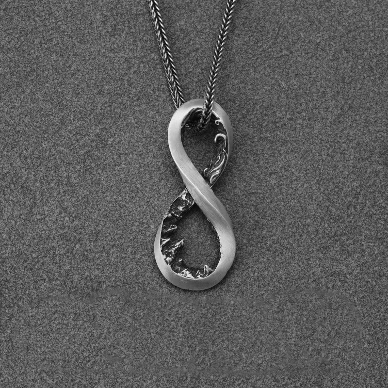WorldNorse 999 Sterling Silver Infinity Mountain Necklace - Small Size - With 60cm Fox Tail Chain - image 7